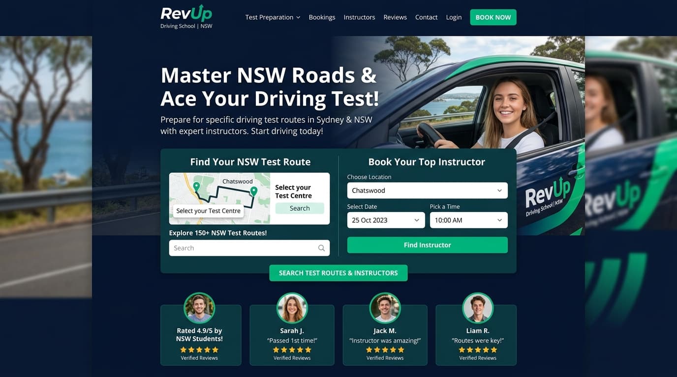 RevUp Driving School web platform preview